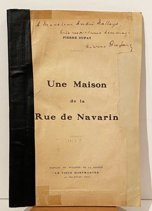 Item #12150 Une Maison de la Rue de Navarin (SIGNED). Pierre Dufay