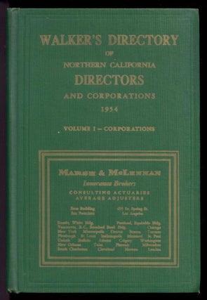 Item #12719 Walker's Directory of Northern California Directors and Corporations, 1954 (Volume 1...
