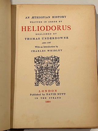 An Aethiopian History Written in Greek by Heliodorus