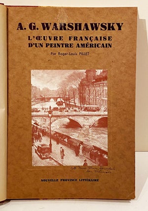 A. G. Warshawsky: L'Oeuvre Francaise d'un Peintre Americain (INSCRIBED by Warshawsky)