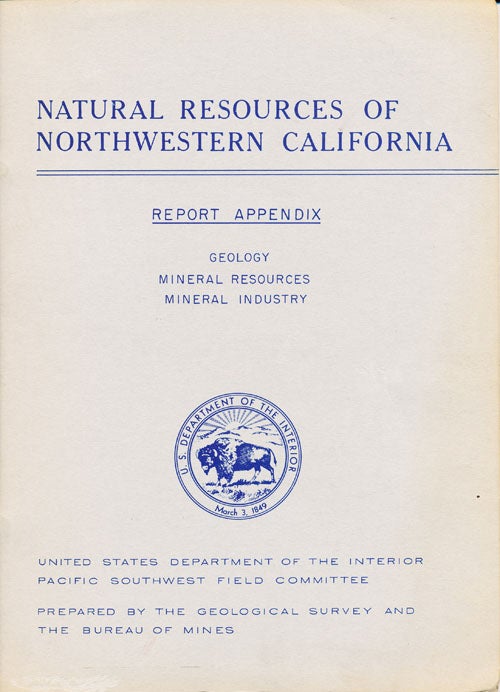 Item #16138 Natural Resources of Northwestern California - Report Appendix (two volumes). W. P. Irwin, D. B. Tatlock, Frank Wiebelt, G. B. Shea, R. B. Maurer.