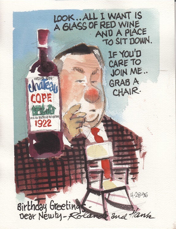 Original Watercolor of Newton A. Cope (SIGNED