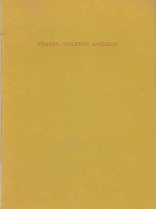 Item #16999 Valenti's Verses. Valenti Angelo, Grace Hoper Press