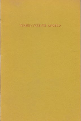 Item #16999 Valenti's Verses. Valenti Angelo, Grace Hoper Press