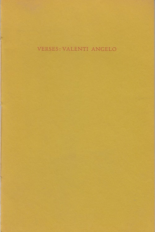 Item #16999 Valenti's Verses. Valenti Angelo, Grace Hoper Press.