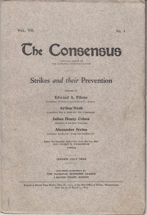 Item #17433 The Consensus: Strikes and their Prevention (Vol. VII, No. 4