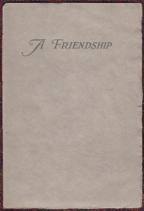 Item #17581 A Friendship: Robert Louis Stevenson, Jules Simoneau. A. A. Brown