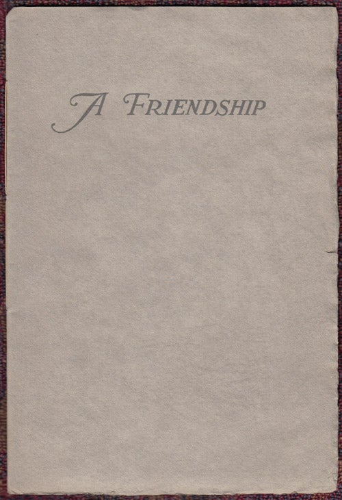 Item #17581 A Friendship: Robert Louis Stevenson, Jules Simoneau. A. A. Brown.