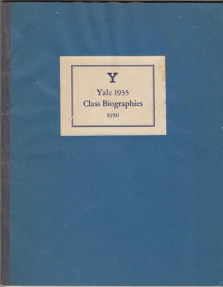 Item #18469 Yale 1935 Class Biographies. John A. Field