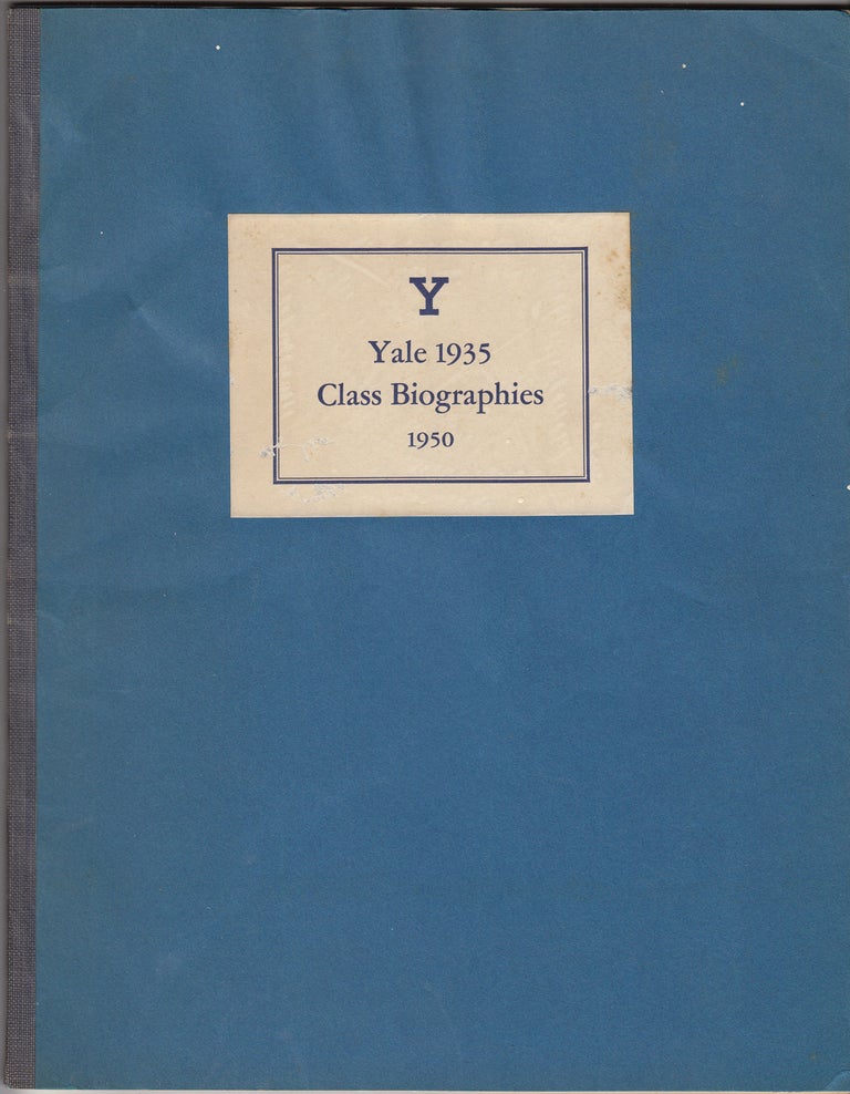 Item #18469 Yale 1935 Class Biographies. John A. Field.
