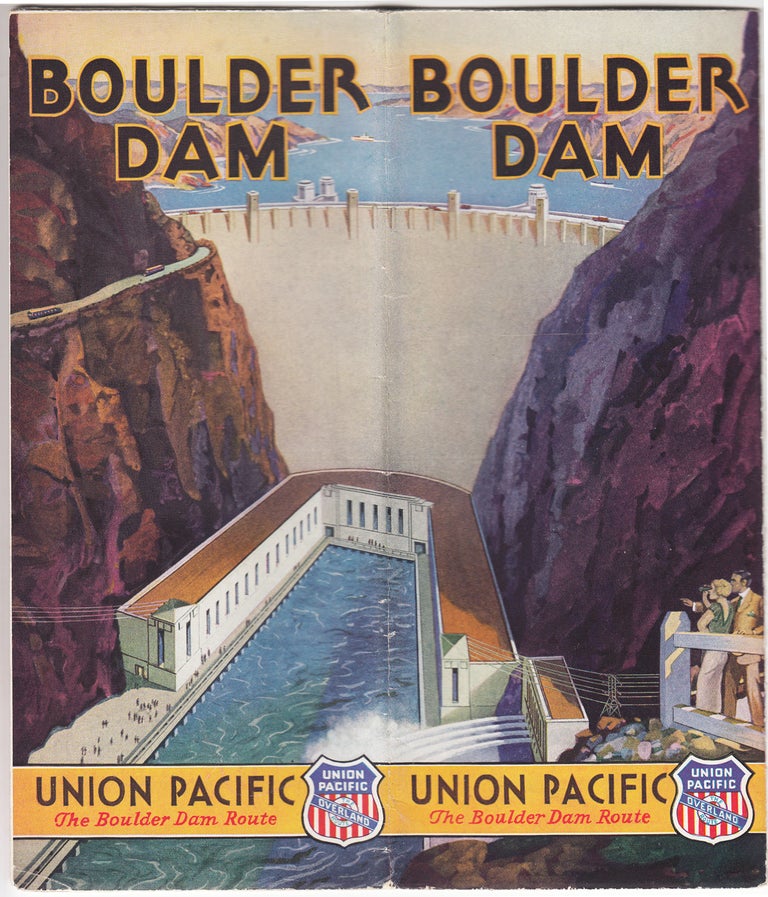 Item #18784 Panoramic Perspective Map of Boulder Dam and Adjacent Area as it Will Appear When Lake is Filled. Gerald A. Eddy, Union Pacific Railroad Company.