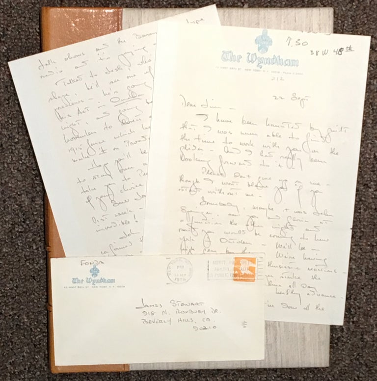 Item #19683 Emotional Manuscript Letter from Henry Fonda to James Stewart, Hollywood legends and life-long friends. Henry Fonda.