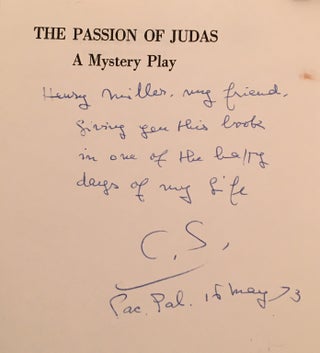 The Passion of Judas: A Mystery Play (INSCRIBED by the author to Henry Miller)