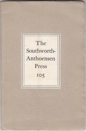 Item #20126 A Visit to the Southworth-Anthoensen Press of Portland, Maine (SIGNED). Paula A. Bennett