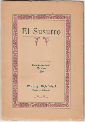 Item #20240 El Susurro Commencement Number 1910. Elizabeth J. Easton