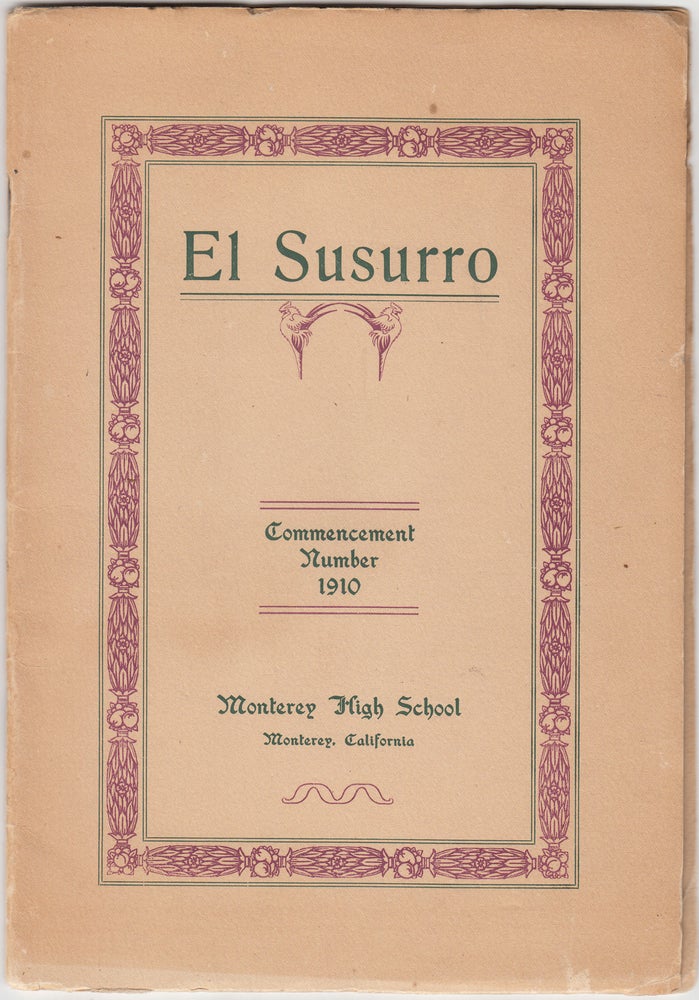 Item #20240 El Susurro Commencement Number 1910. Elizabeth J. Easton.