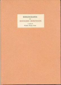 Item #20519 Bibliografia de Bernard Berenson. William Mostyn-Owen
