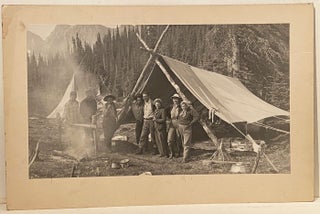 Item #20611 Original Black & White Photograph of a Camping Scene in the Mountains