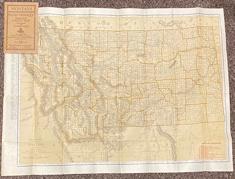 Item #20799 Indexed Pocket Map: Tourists' and Shippers' Guide to Montana. MAPS.