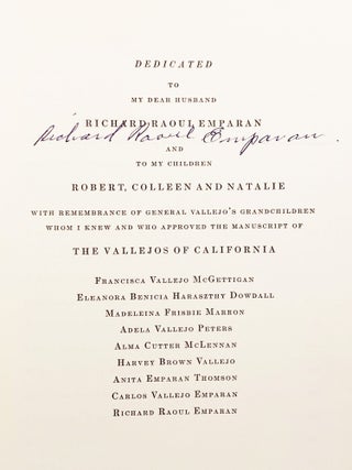 The Vallejos of California (SIGNED)