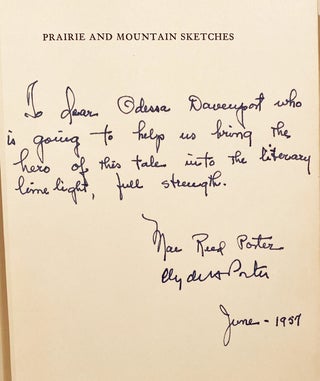 Prairie and Mountain Sketches (INSCRIBED)