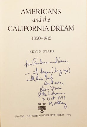 History of California: Americans and the California Dream Series (5 volumes, INSCRIBED)
