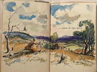 A Cabin in the Hills (SIGNED, with original watercolor. Allan R. Bosworth, David Hendrickson.