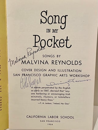 Song in my Pocket: Songs by Malvina Reynolds (SIGNED)