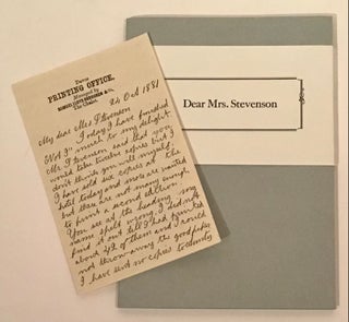 Item #21415 Dear Mrs. Stevenson: a Letter From Samuel Lloyd Osbourne to Margaret Stevenson