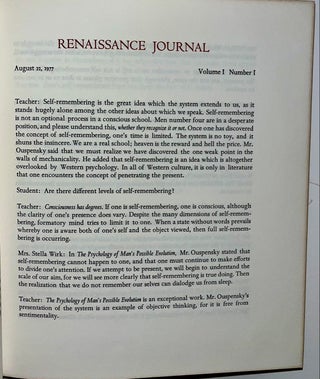 Renaissance Journal (2 Volumes)