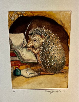 Item #21600 Charming Hedgehog Scribe. Charles van Sandwyk