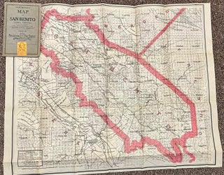 Item #21686 Progressive Map of San Benito County, California; "Paved highways, roads, railroads,...