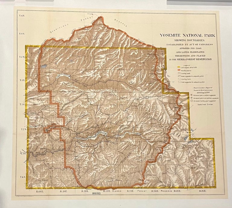 Item #21793 Yosemite National Park, Showing Boundaries Established by Act of Congress: Approved Feb. 7, 1905, and Lands Eliminated therefrom and Placed in the Sierra Forest Reservation