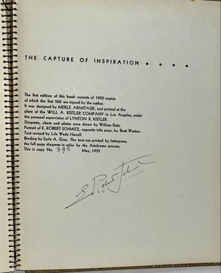 The Capture of Inspiration (SIGNED by Schmitz and Merle Armitage)