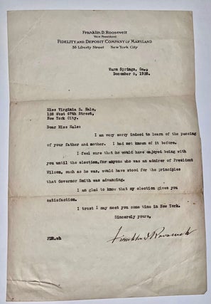 Two Typed Letters SIGNED to Professor William Gardner Hale and his daughter, Virginia