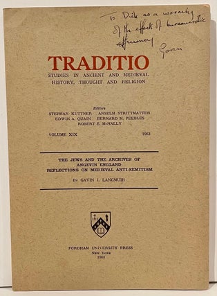Item #21875 Traditio: Studies in Ancient and Medieval History, Thought, and Religion. Volume XIX...