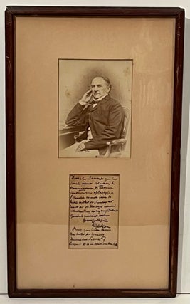 Item #21876 Autograph Note Signed and Framed with Photograph. William Gladstone