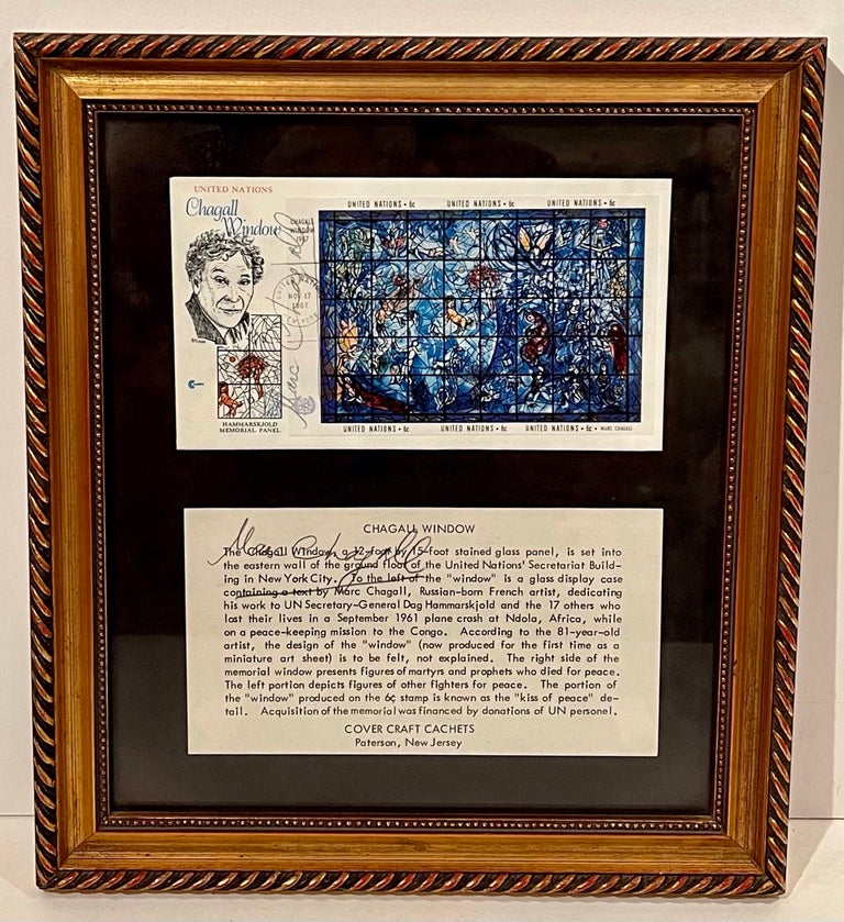 Item #22044 SIGNED First Day Cover and Description. Marc Chagall.