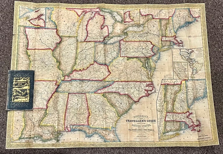 Item #22102 Mitchell's New Traveller's Guide through the United States, Containing the Principal Cities, Towns, &c. map, Ira S. Drake.