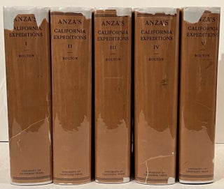 Item #22171 Anza's California Expeditions (INSCRIBED; 5 Volumes). Herbert E. Bolton, and
