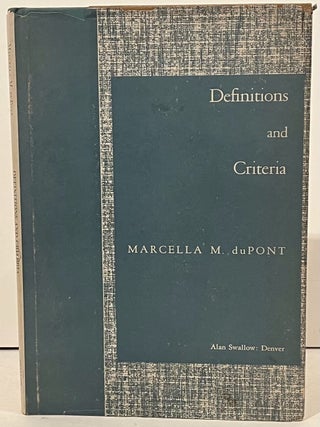 Item #22230 Definitions and Criteria (INSCRIBED). introductory, Robert Evett