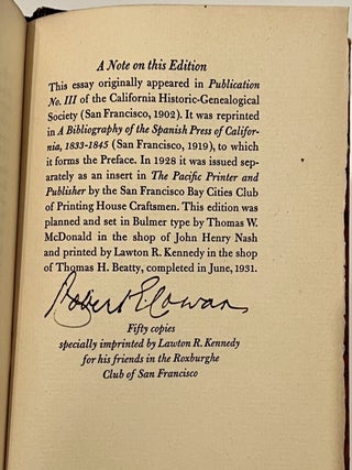 The Spanish Press of California, 1833-1845