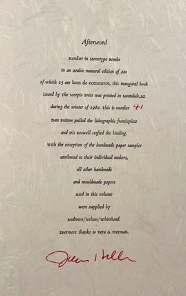 Papermaking: the White Art (SIGNED)