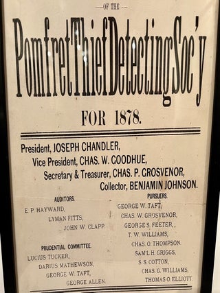 List of Officers of the Pomfret Thief Detecting Soc'y for 1878