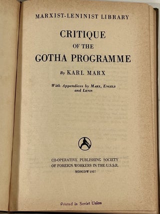 Critique of the Gotha Programme: With Appendices by Marx, Engels, and Lenin
