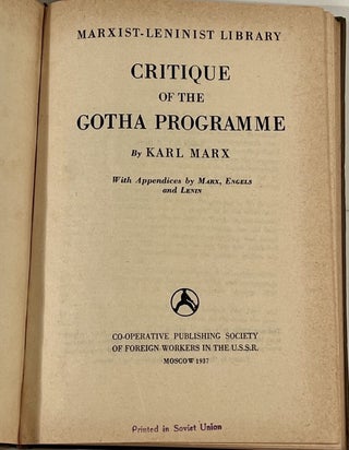 Critique of the Gotha Programme: With Appendices by Marx, Engels, and Lenin