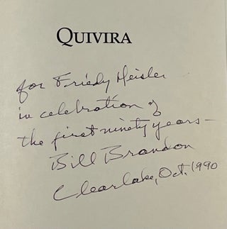 Quivira: Europeans in the Region of the Santa Fe Trail, 1540-1820 (INSCRIBED)