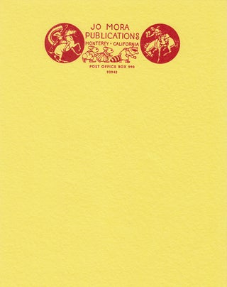 Item #8559 Jo Mora Publications Stationery (Letterhead with Matching Envelope). Jo Mora